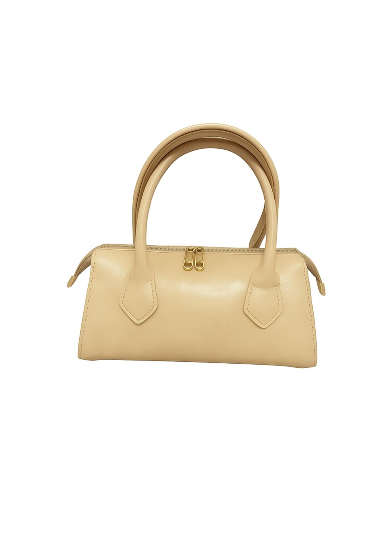 Deri Mini El ve Omuz Çantası Bej