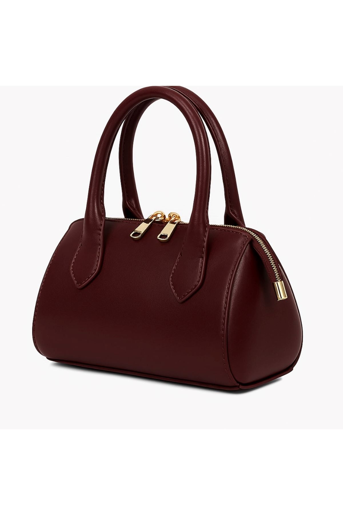 Deri Mini El ve Omuz Çantası Bordo