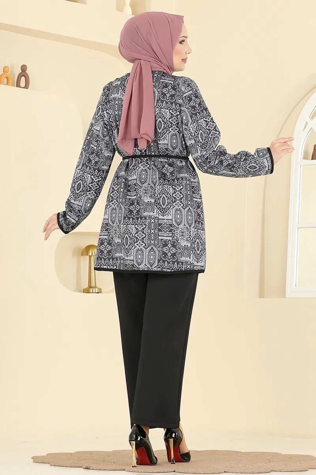 Etnik Desenli Takım - Siyah