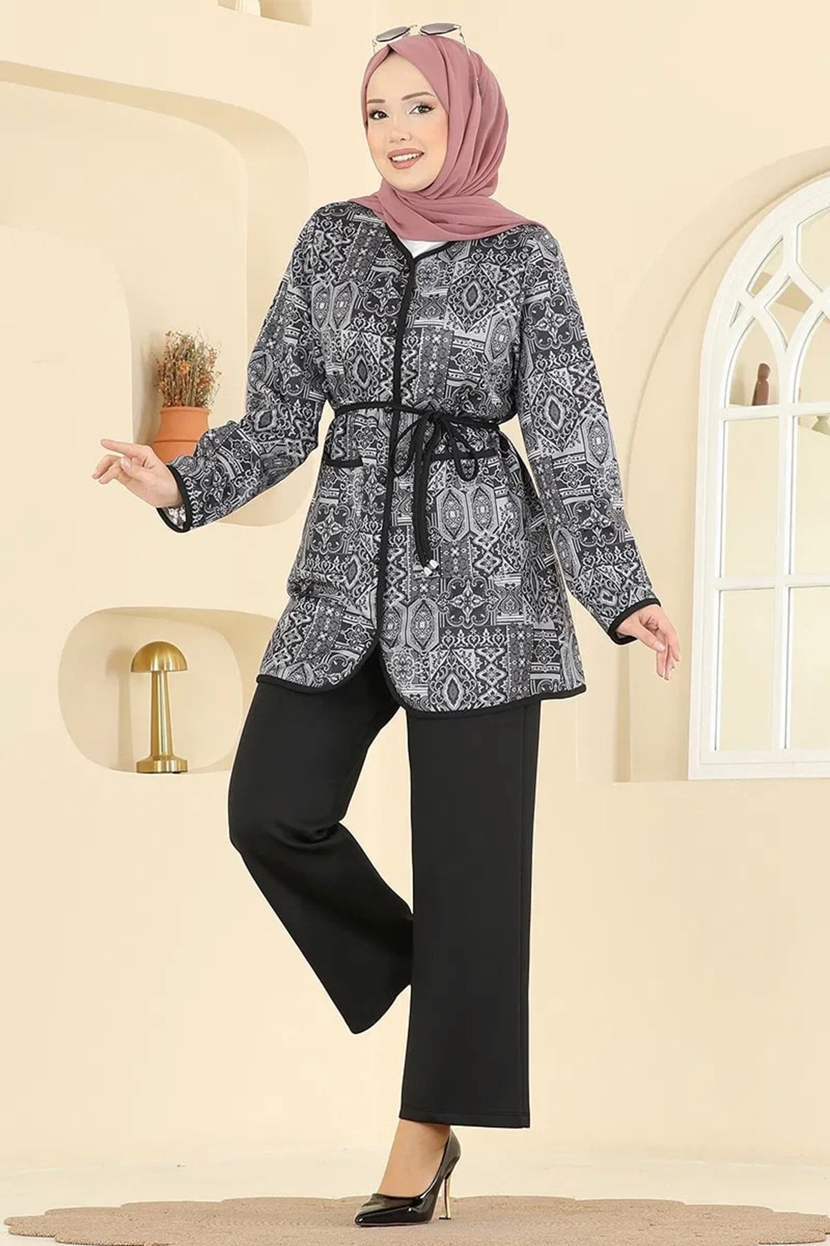 Etnik Desenli Takım - Siyah