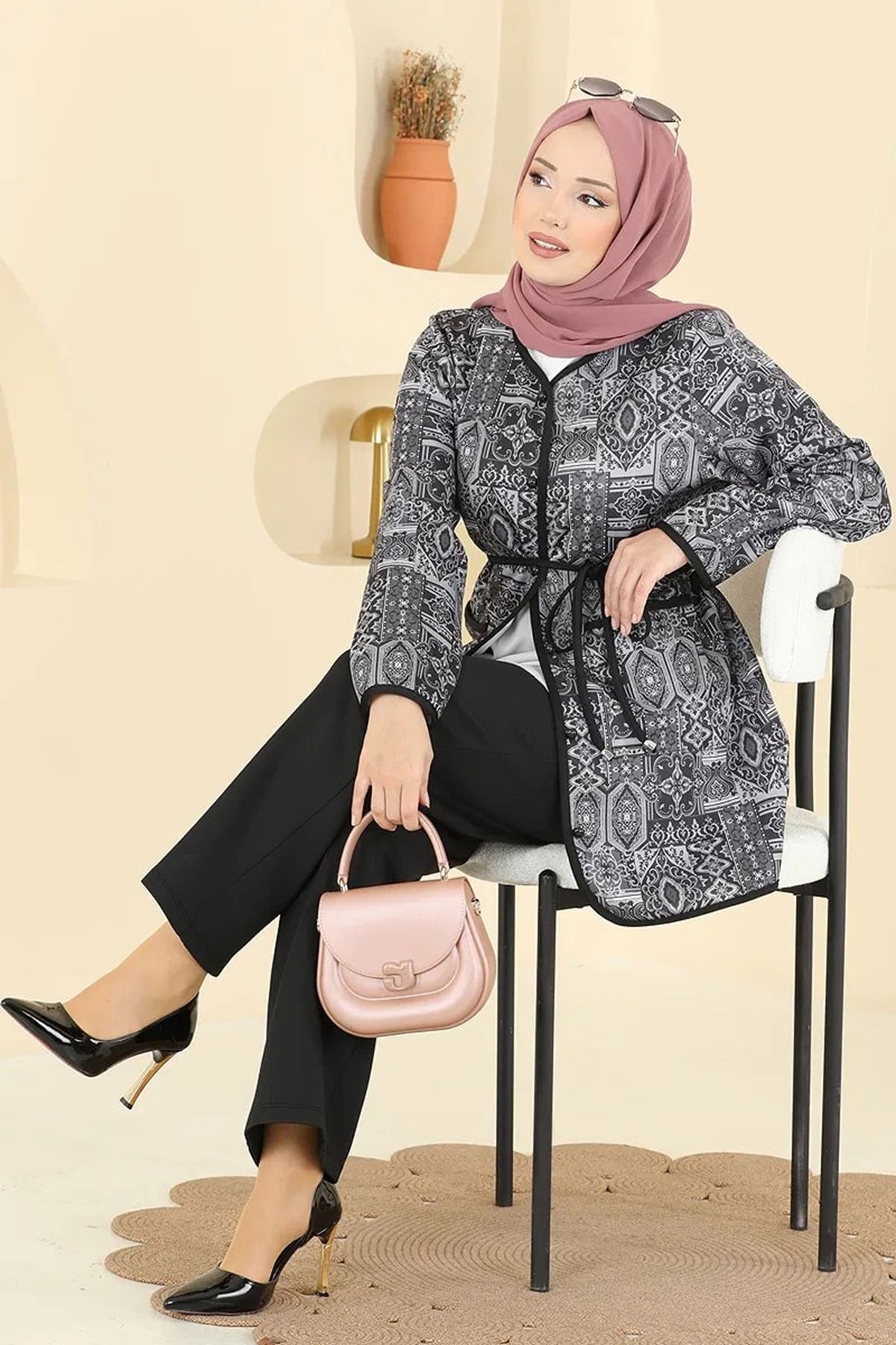 Etnik Desenli Takım - Siyah