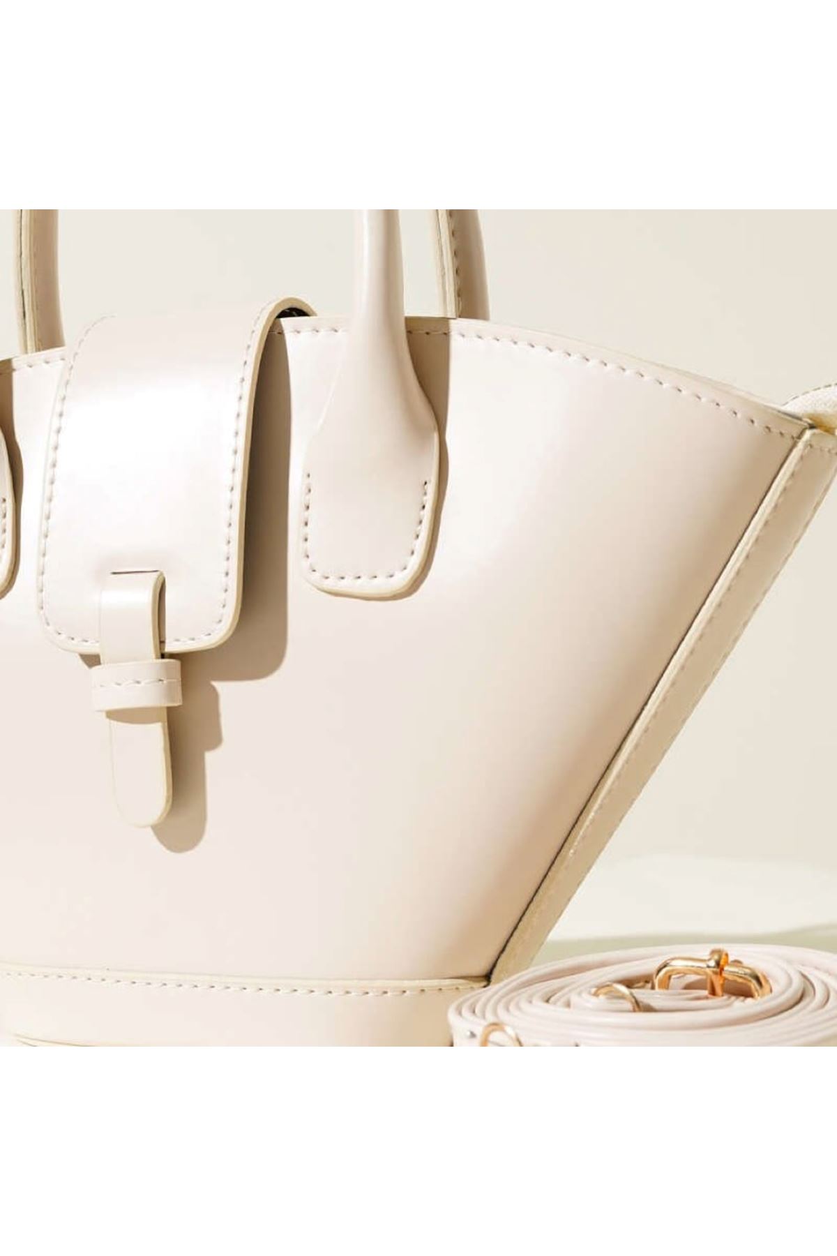 Ekru Tasarım El ve Omuz Çantası