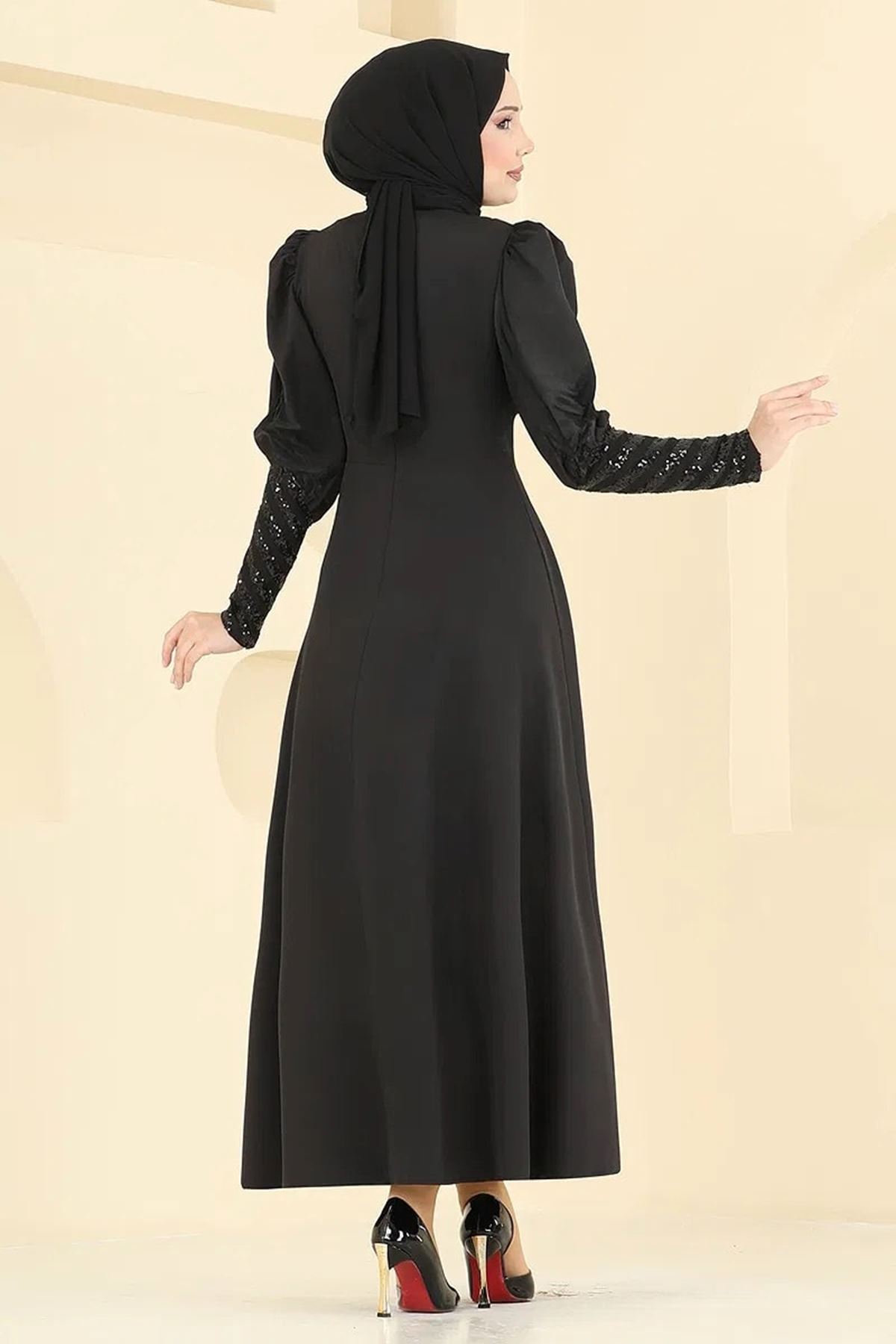 Pul Detaylı Abiye - Siyah