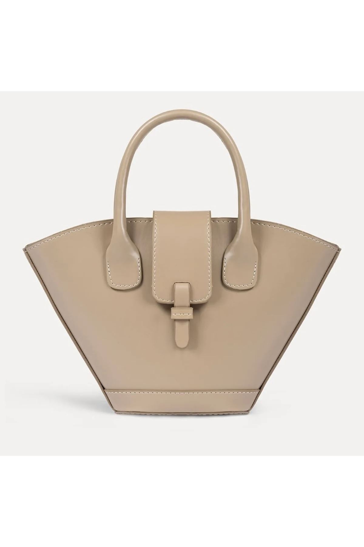 Bej Tasarım El ve Omuz Çantası