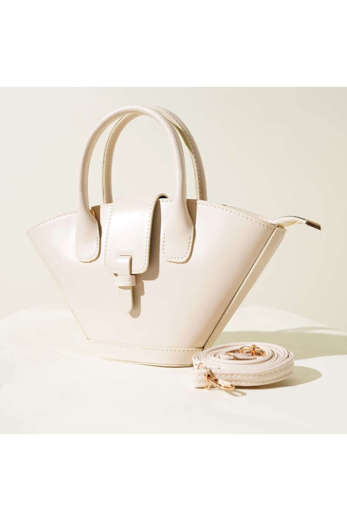 Ekru Tasarım El ve Omuz Çantası