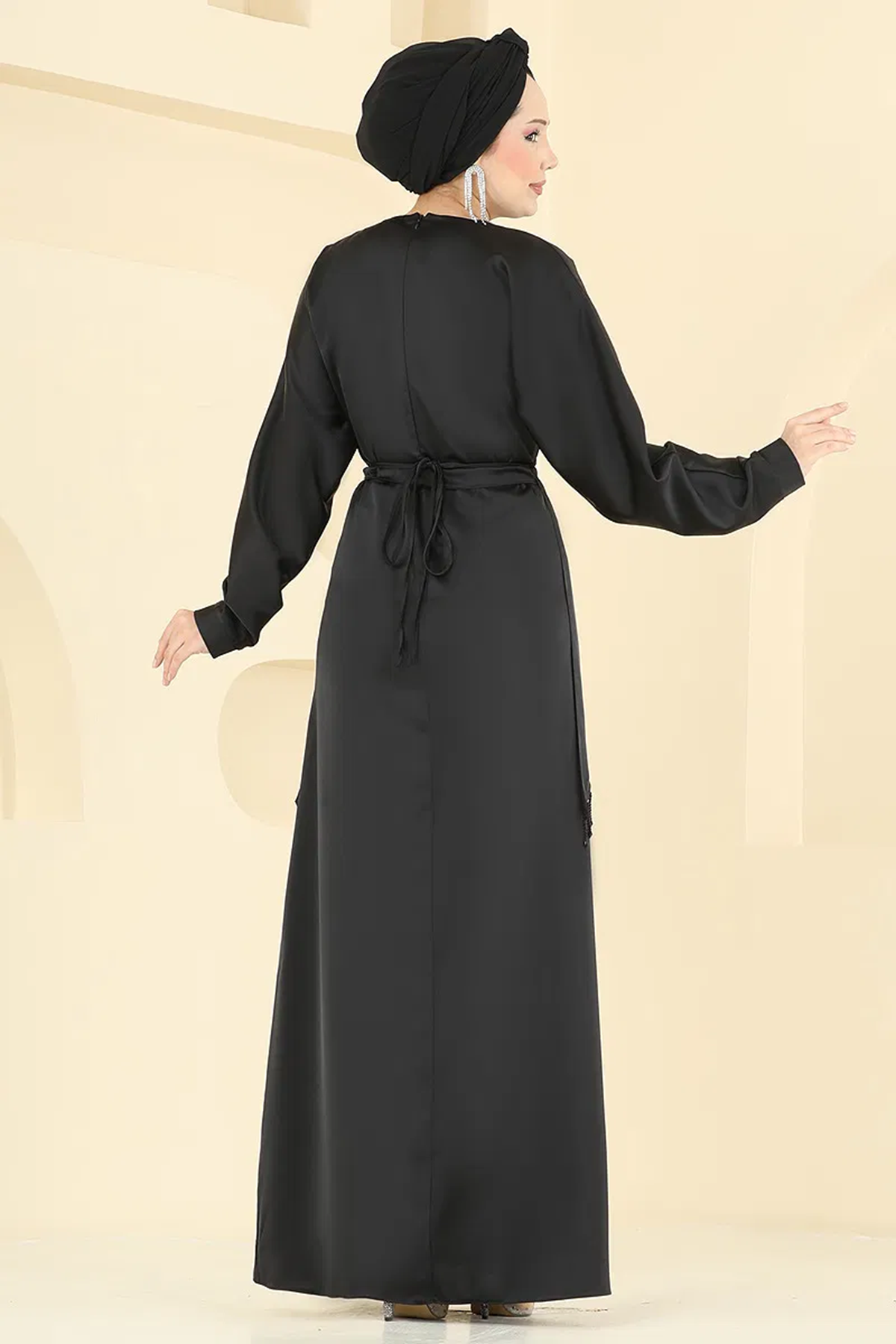 Tasarım Model Saten Takım Siyah