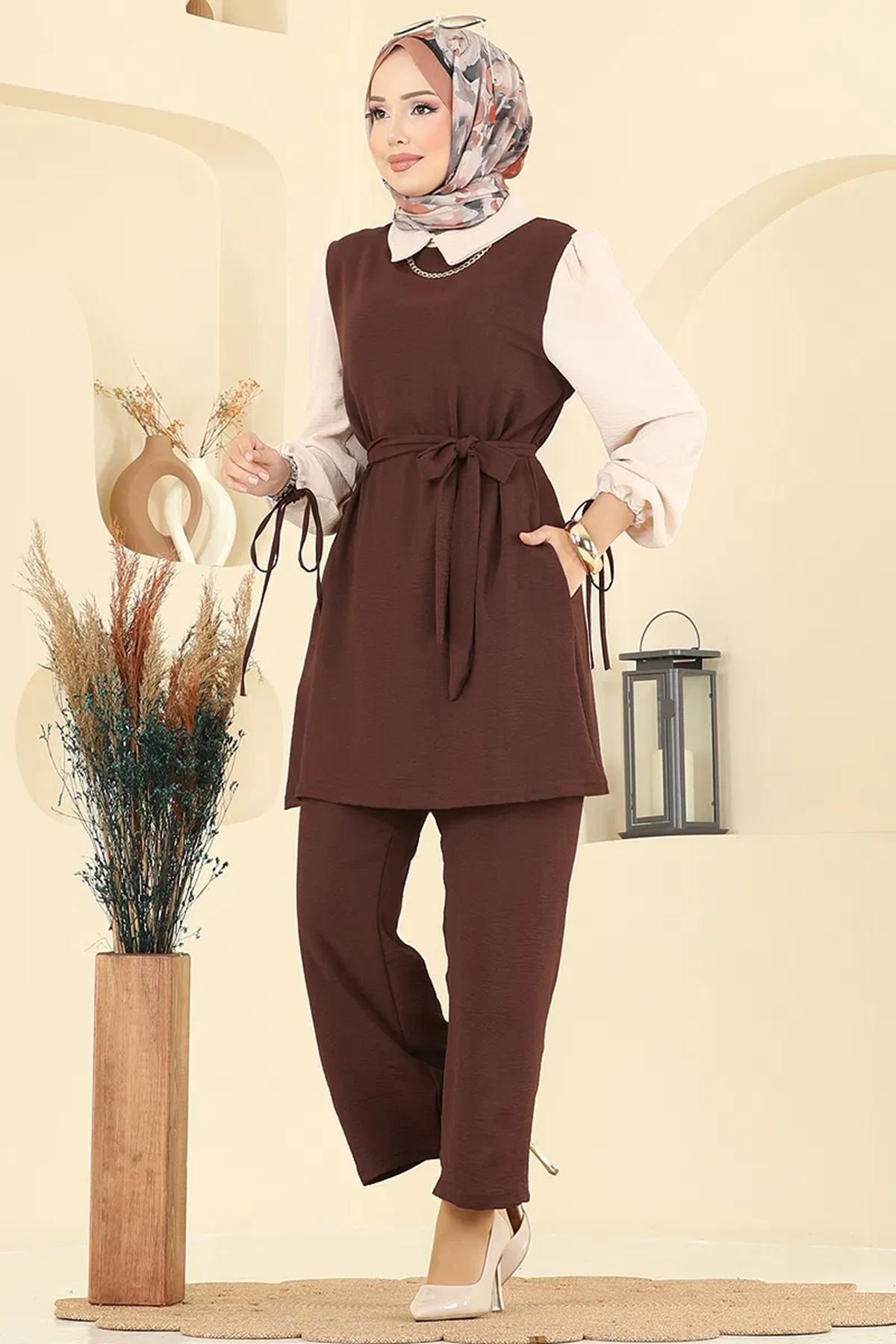 Bağcıklı Aerobin Takım Kahve