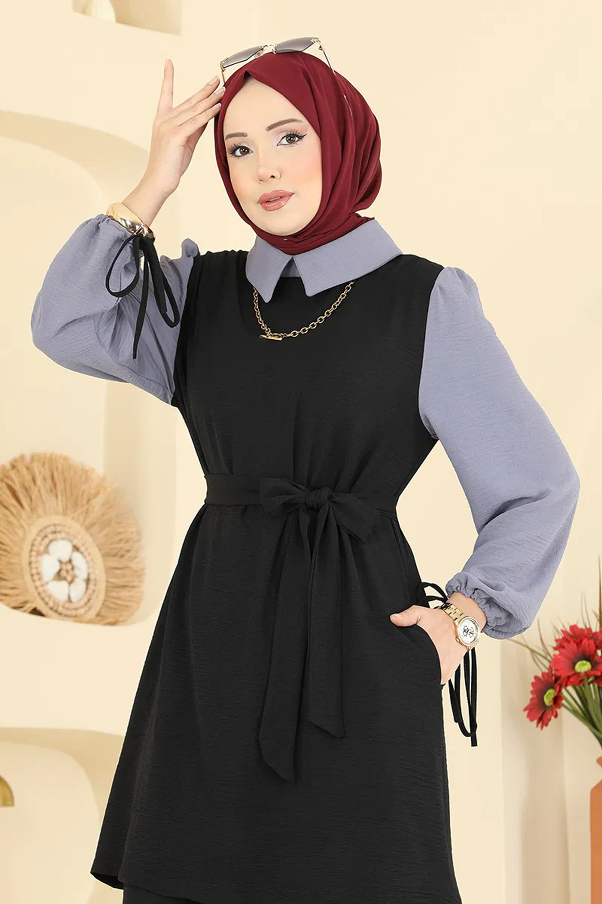 Bağcıklı Aerobin Takım Siyah&Antrasit