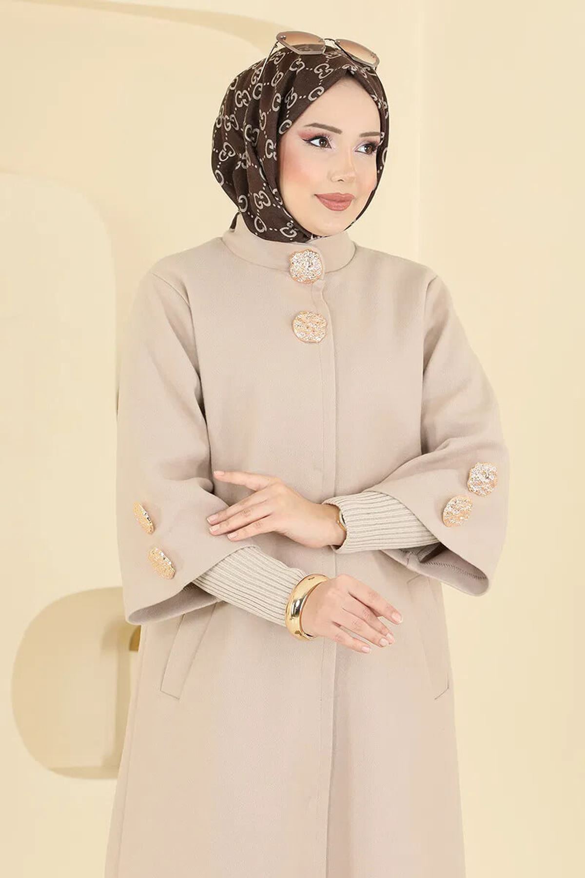 Gold Düğme Detaylı Kaban Vizyon