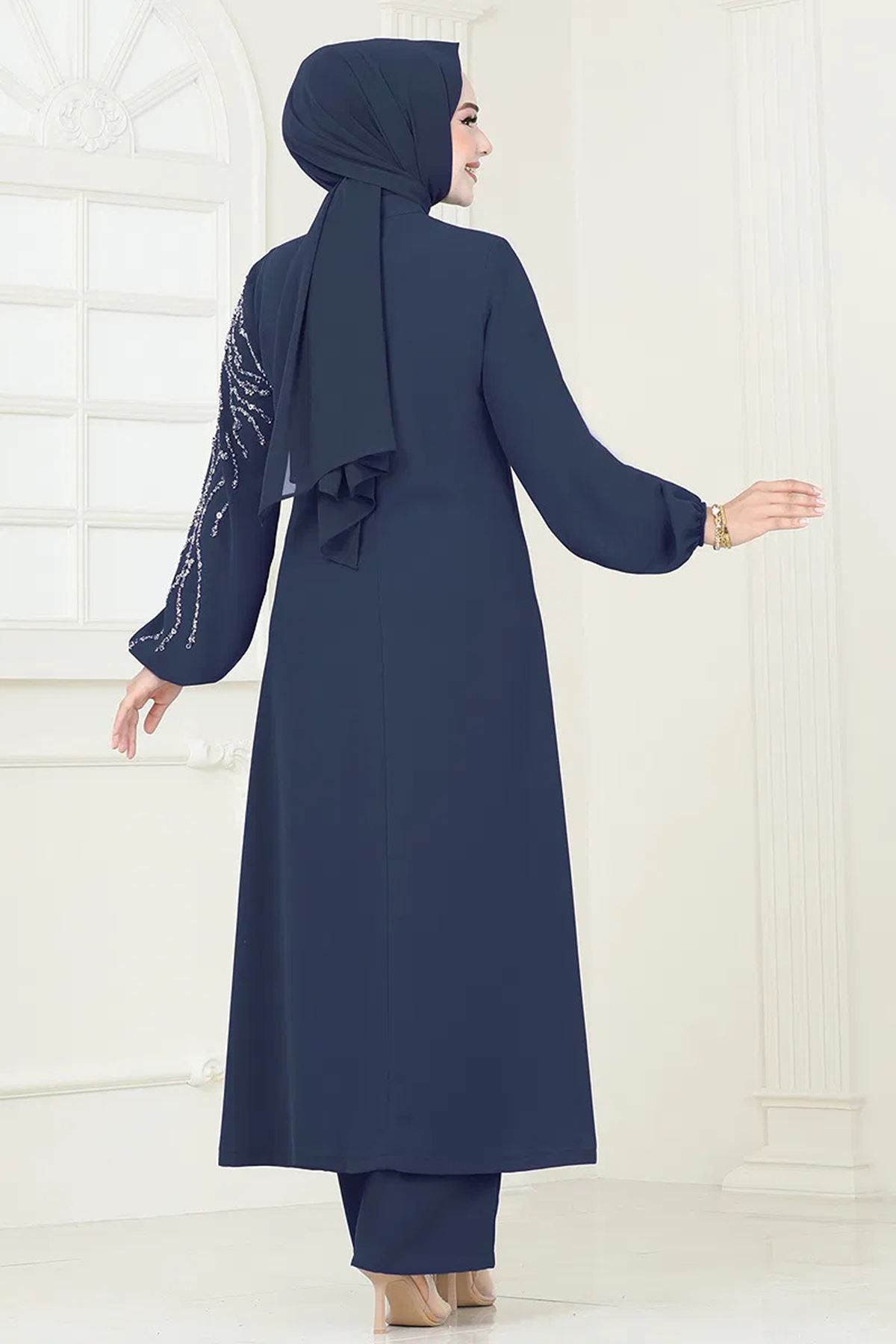 Taşlı Şık Takım Açık Laci