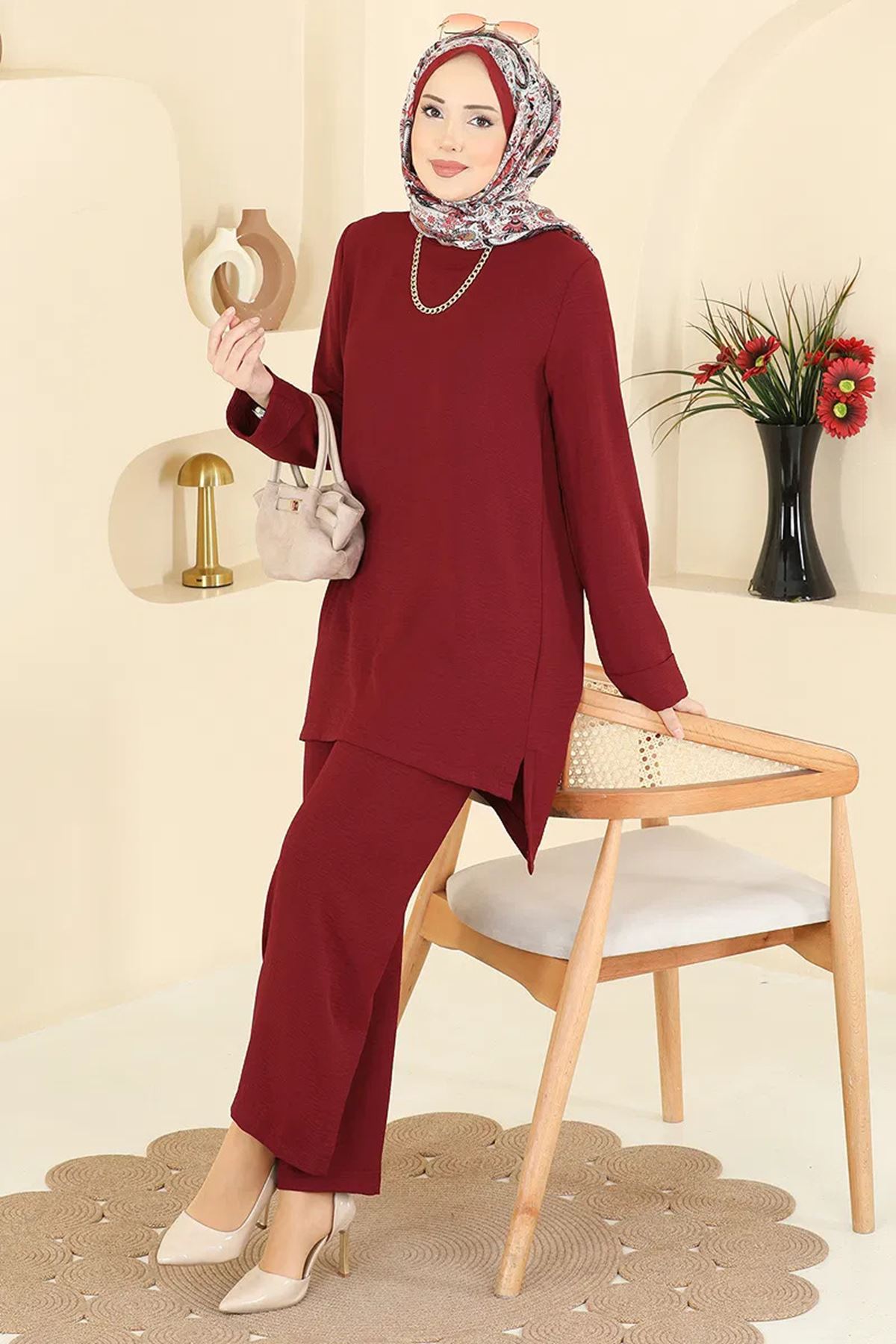 Salaş 2 li Takım Bordo