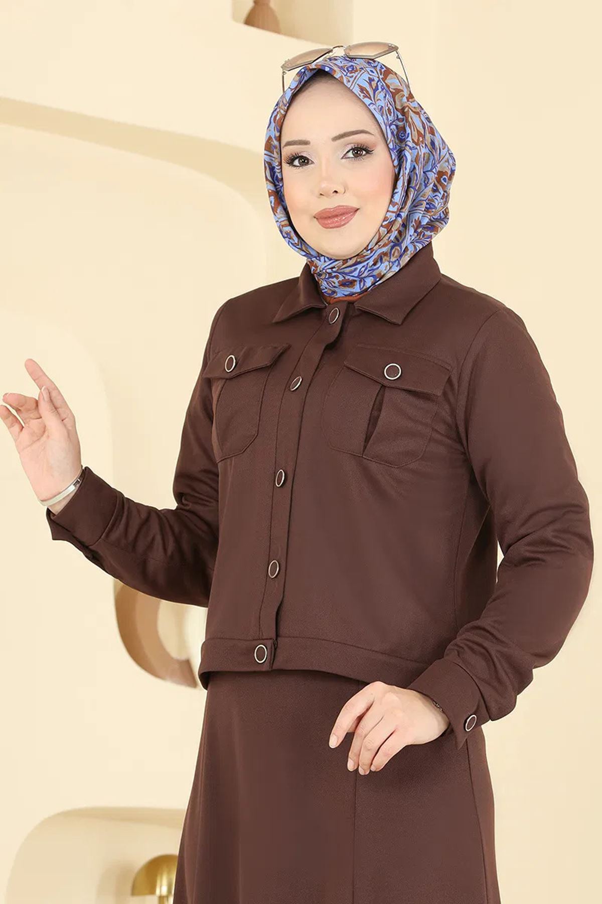 Ceket ve Elbise Takım Kahve