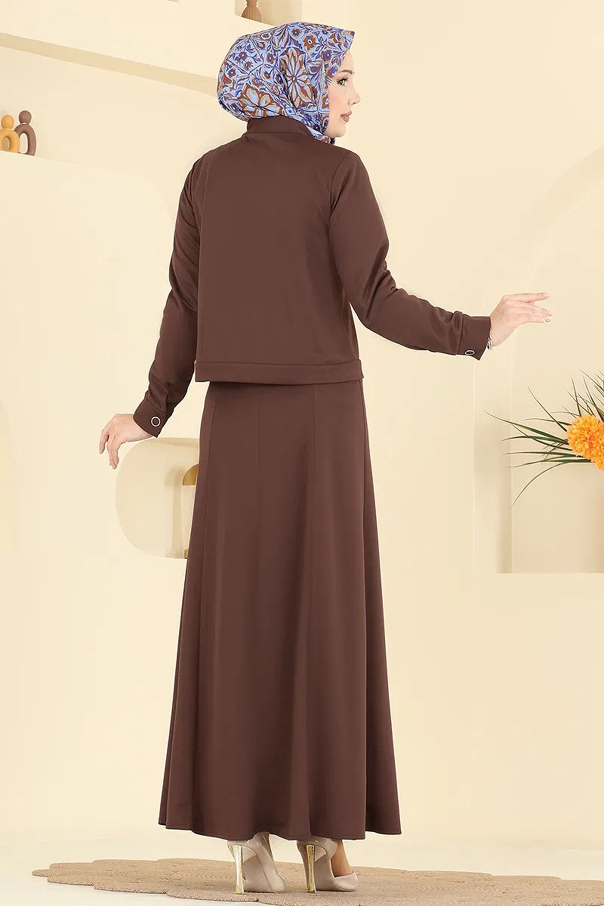 Ceket ve Elbise Takım Kahve