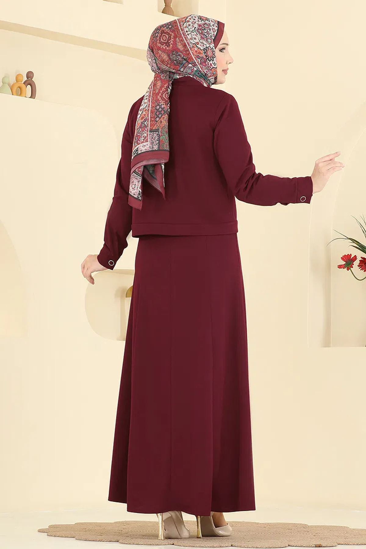Ceket ve Elbise Takım Bordo