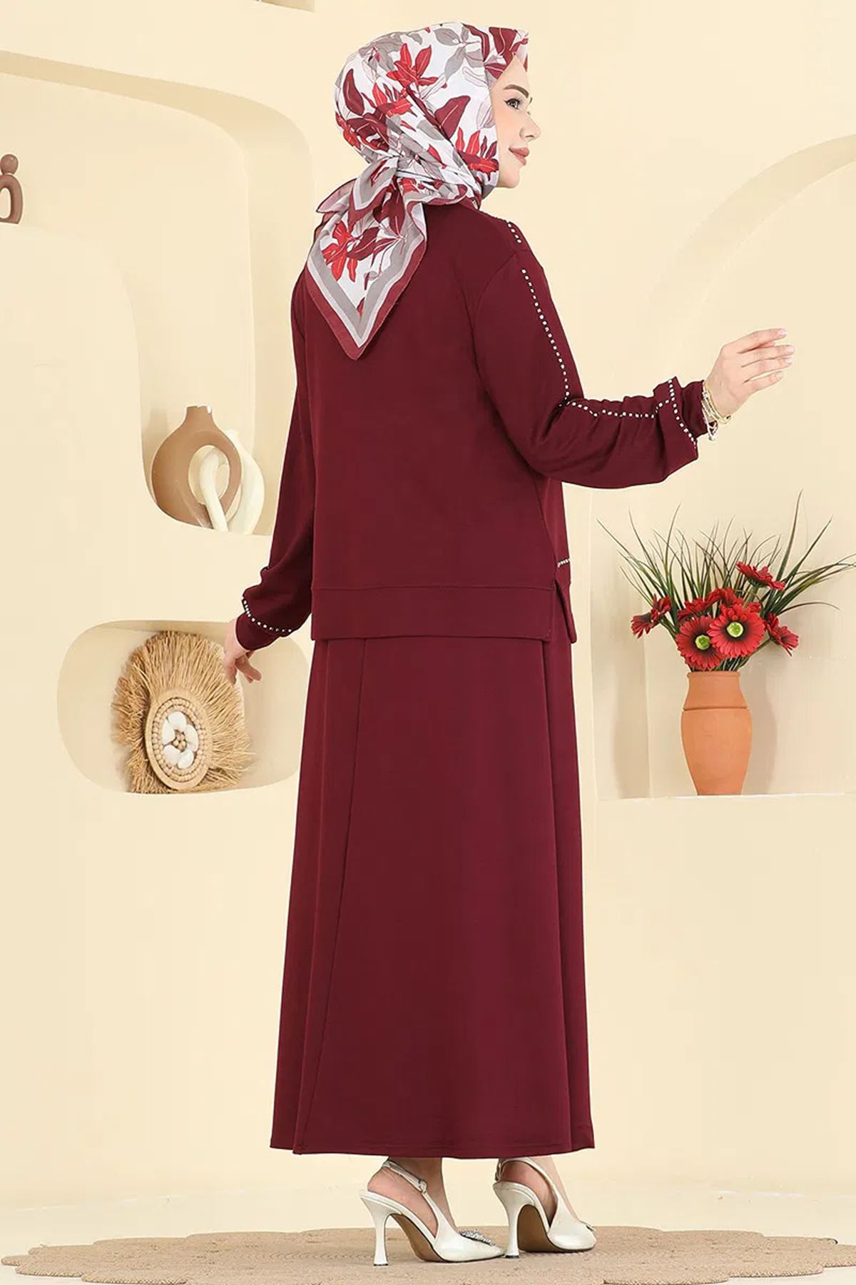 Modal 2 li Takım Açık Bordo