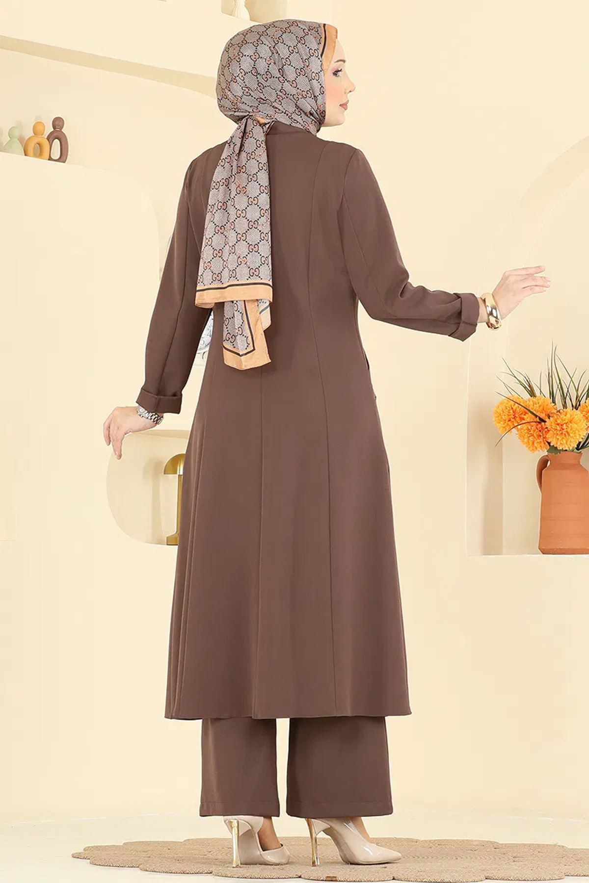 Nakışlı Detaylı 2 Li Takım Kahve