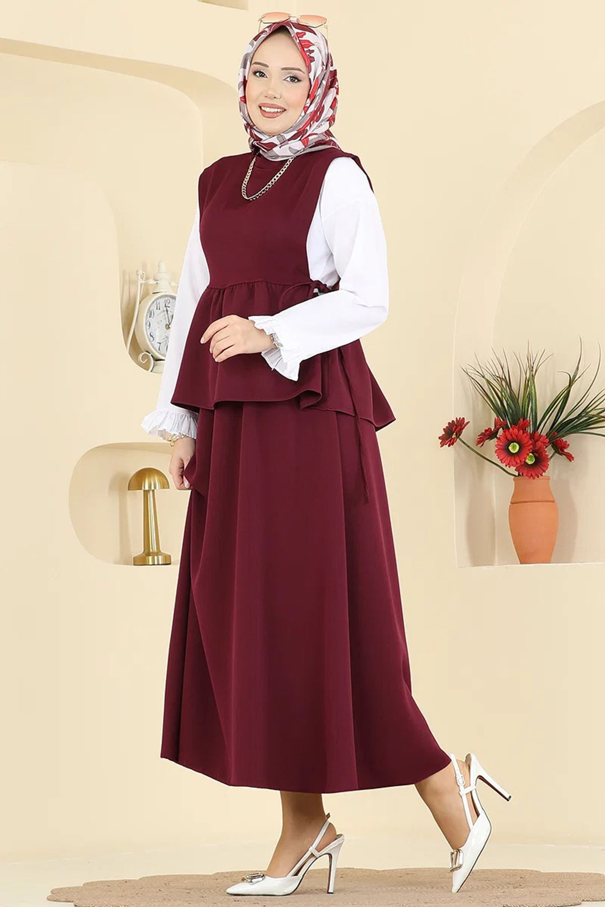 2 li Etekli Takım Bordo