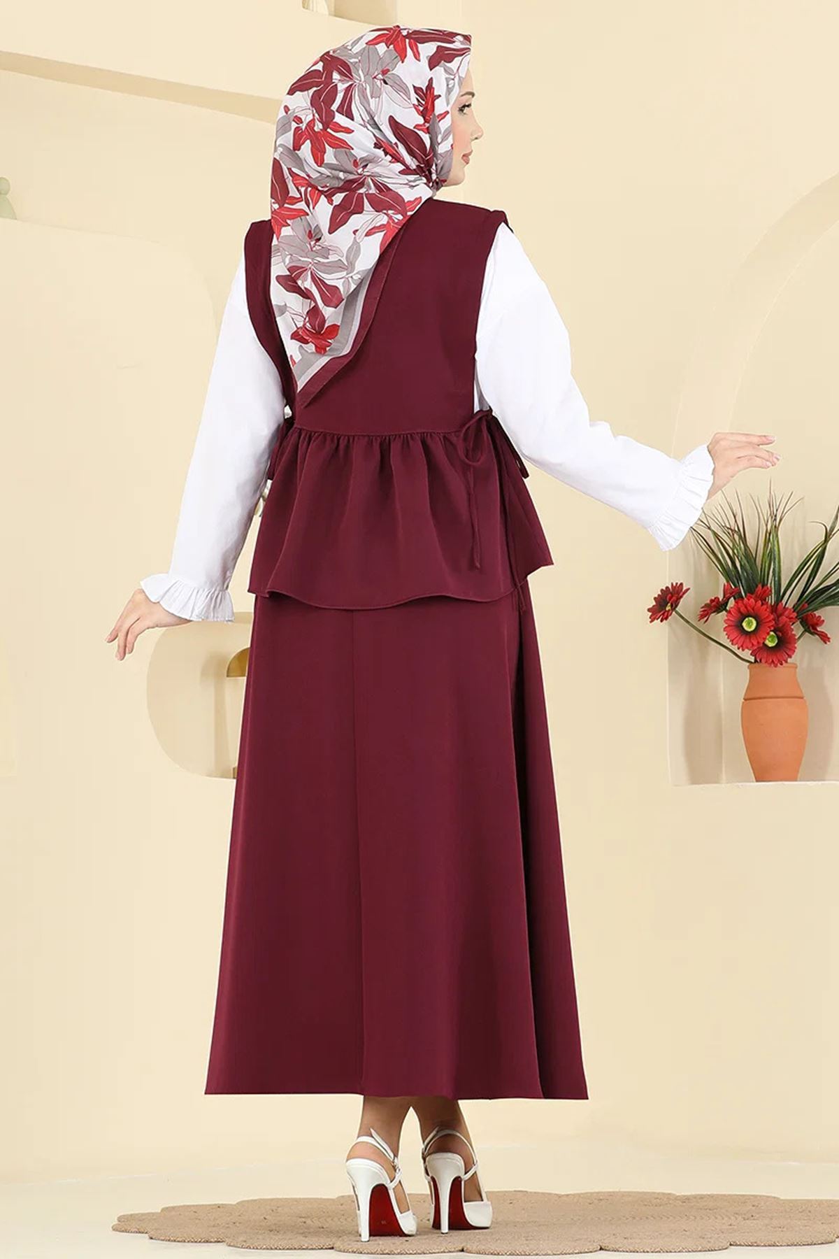 2 li Etekli Takım Bordo