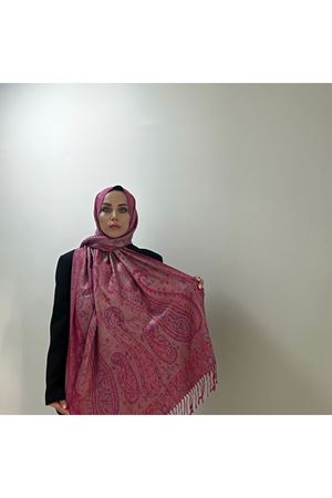 Etnik Desen Kaşmir Şal Pembe