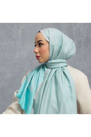 Çiçek Desenli Çift Taraflı Yeşil Kaşmir Şal