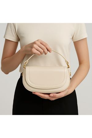Krem Askılı Omuz Çantası