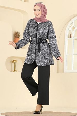 Etnik Desenli Takım - Siyah
