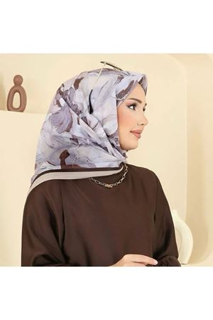 Desenli Soft Eşarp Vizon