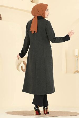 Kruvaze Yaka Kombin - Haki&Siyah