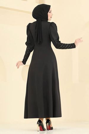 Pul Detaylı Abiye - Siyah