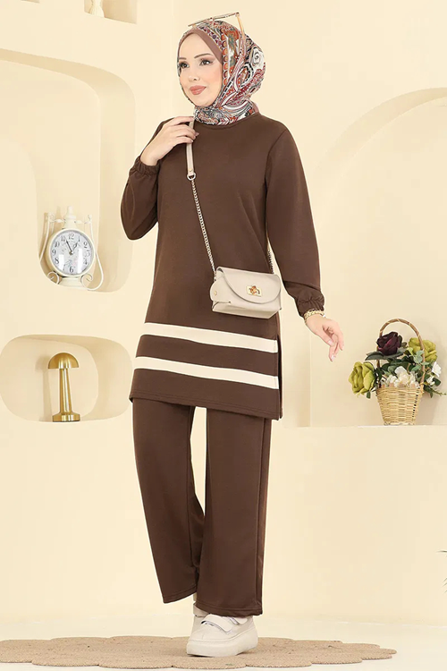 İki İplik Takım - Kahve