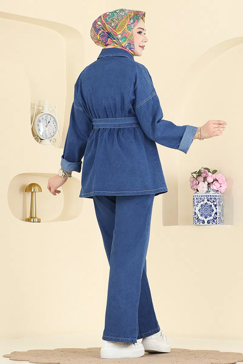 Kuşaklı Açık Kot Takım