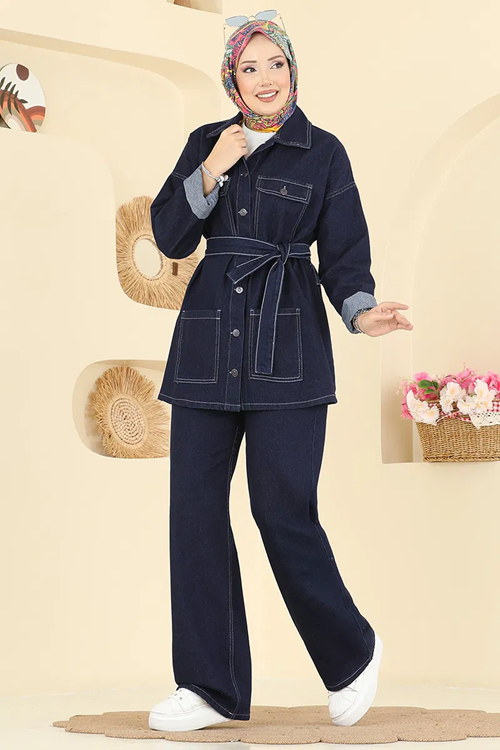 Kuşaklı Koyu Kot Takım