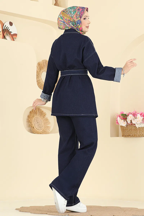 Kuşaklı Koyu Kot Takım