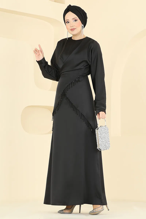 Tasarım Model Saten Takım Siyah