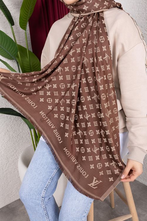 İthal LV Model Çift Taraflı İpek Şal
