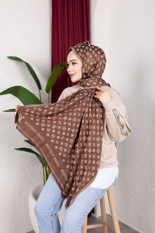 İthal LV Model Çift Taraflı İpek Şal
