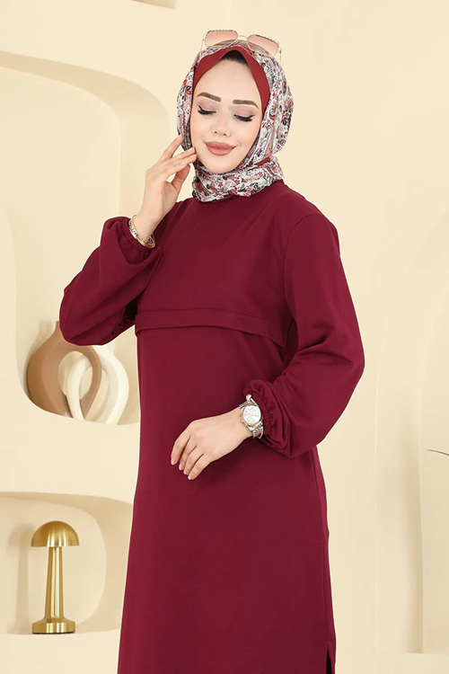 Manşeti Lastikli Takım Bordo