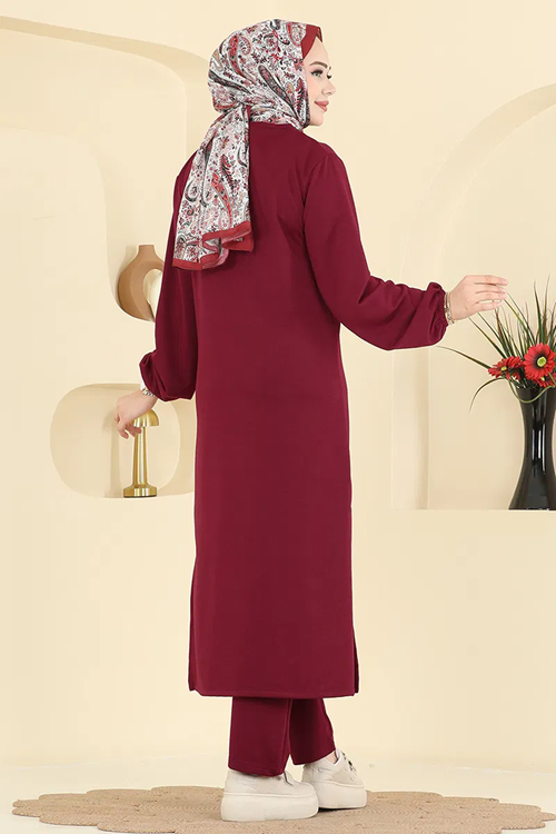 Manşeti Lastikli Takım Bordo