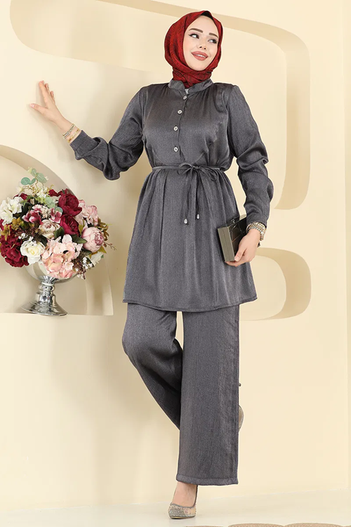 Parlak Bürümcük Takım Antrasit