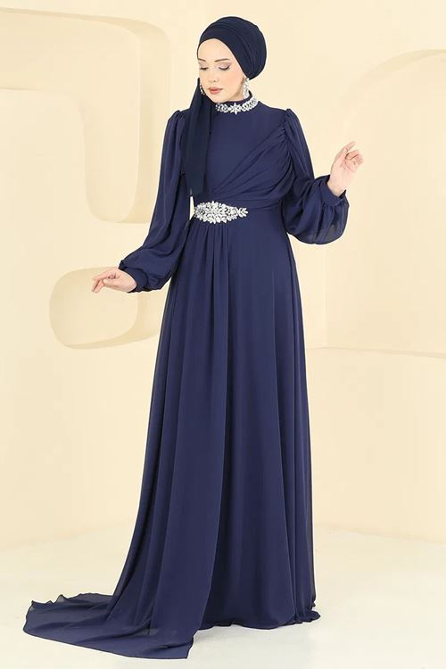 Taş Detaylı Abiye Açık Laci