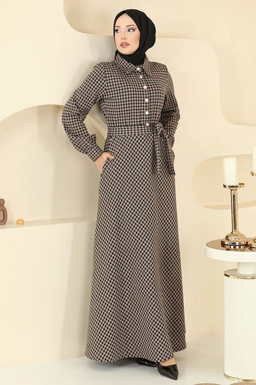 Düğme Detaylı Elbise Vizyon