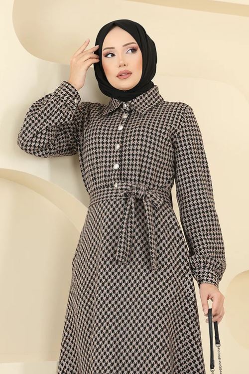 Düğme Detaylı Elbise Vizyon