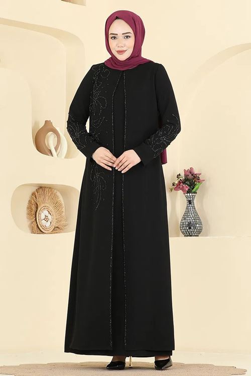 Taşlı Elbise Siyah