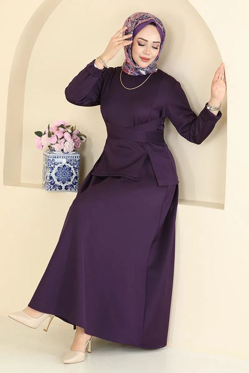 Beli Kuşaklı Scuba Takım - Mor