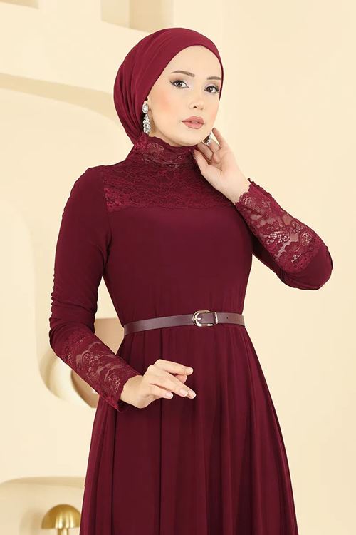 Dantelli Sandy Elbise Bordo
