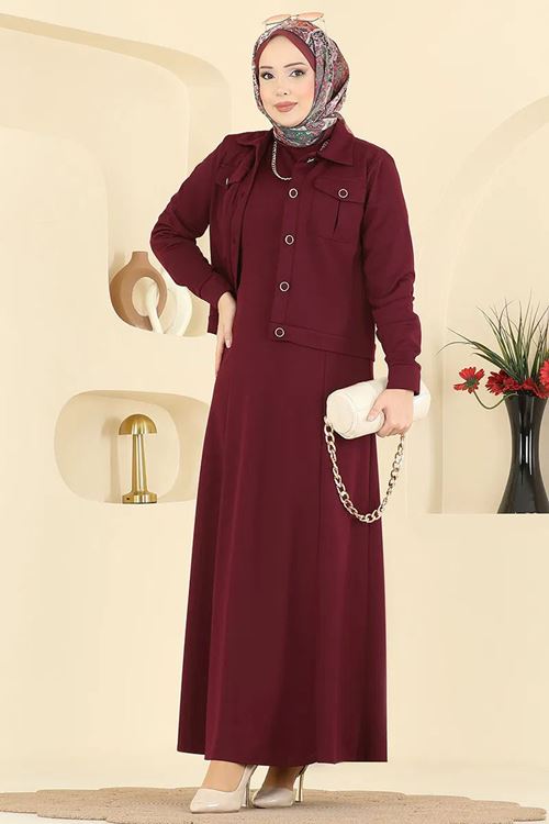 Ceket ve Elbise Takım Bordo