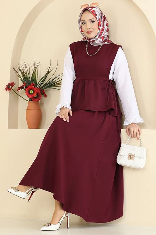 2 li Etekli Takım Bordo