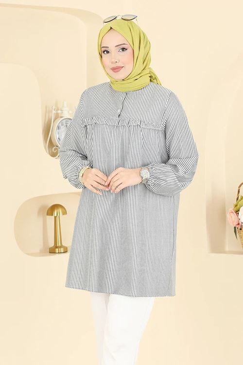 Fırfır Detaylı Tunik Siyah