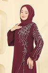 Taşlı Şık Takım Açık Bordo