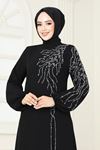Taşlı Şık Takım Siyah